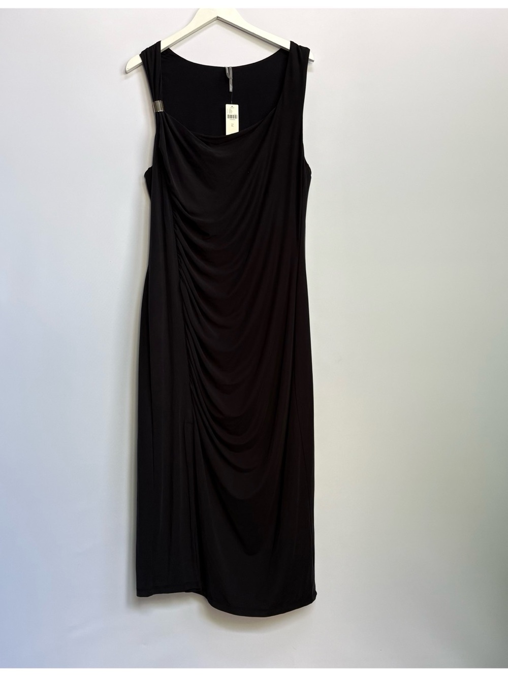 NWT Anthropologie Sleeveless Square-Neck w/ Slit Black Midi Dress, XL - Picture 8 of 12